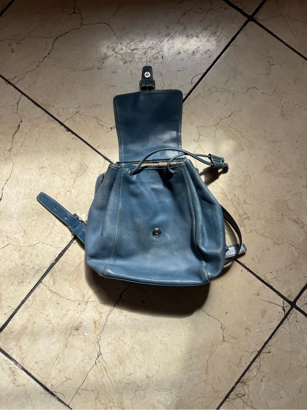 Vintage Coach 9569 Legacy Soft Blue Leather Backpack Purse USA Made - Picture 2 of 4